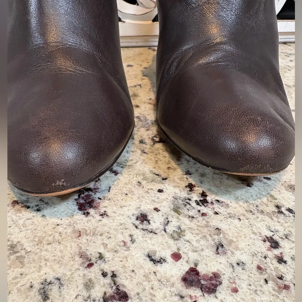 Vince Camuto Vanna Leather & Suede Ankle Boot Size 9 Coffee Bean